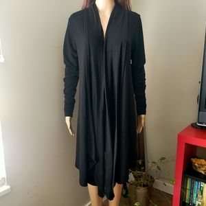 Guilty! Black Long Sleeves Long Line Duster Open Cardigan Sweater